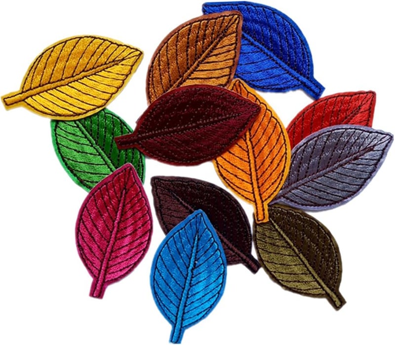 12Pcs Green Leaves Embroidered Patches For Dresses Skirts Vests Hats Sewing - Image 1